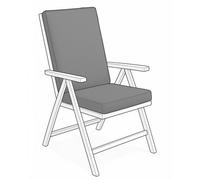 Crescent Waterproof Garden High Back Seat Pad Cushions 96 X 41 X 5Cm Gray Foldable Outdoor Chair Seat Pad