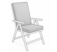 Crescent Waterproof Garden High Back Seat Pad Cushions 96 X 41 X 5Cm Silver Foldable Outdoor Chair Seat Pad