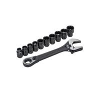 Crescent X6 Pass-Thru Adjustable Wrench Set 11 Piece in Black Crescent Black