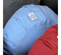 Crescent Zafu Meditation Cushion - Buckwheat Hull-Filled | 100% Cotton Cover with Zip | Adjustable, Washable & Supportive Yoga Cushion | Available in 11 Colours (Sky Blue)