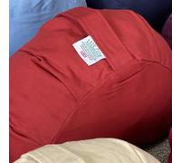 Crescent Zafu Meditation Cushion - Buckwheat Hull-Filled | 100% Cotton Cover with Zip | Adjustable, Washable & Supportive Yoga Cushion | Available in 11 Colours (Rose Red)