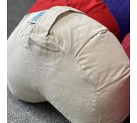 Crescent Zafu Meditation Cushion - Buckwheat Hull-Filled | 100% Cotton Cover with Zip | Adjustable, Washable & Supportive Yoga Cushion | Available in 11 Colours (Natural Cotton)