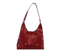 Crescents Shoulder Bags for Women Lovely Hoboes Toted Handbag Under the Arm Purses Punk Rivet Clutches Purse with Buckle