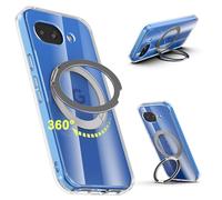 Cresee Designed for Google Pixel 10a Case, 360° Magnetic Ring Stand Compatible with Magsafe & Pixelsnap [Anti-yellowing] Clear Hard Back + TPU Bumper Shockproof Phone Cover for Pixel 10a, Transparent