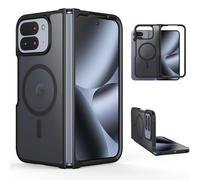 Cresee Magnetic Case for Google Pixel 10 Pro Fold, Compatible with Magsafe & Pixelsnap, Matte Translucent Hard Back + Soft TPU Bumper Shockproof Cover Phone Case for Pixel 10 Pro Fold, Black