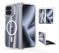 Cresee Magnetic Case for Google Pixel 10 Pro Fold, Compatible with Pixelsnap & Magsafe, Crystal Clear Hard Back + Soft TPU Bumper Shockproof Cover Phone Case for Pixel 10 Pro Fold, Transparent