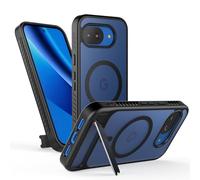 Cresee Magnetic for Google Pixel 10a Case, Compatible with Magsafe & Pixelsnap, Built-in Stand, Phone Cover Matte Translucent Hard Back + TPU Bumper with Magnets for Pixel 10a, Black