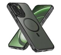 Cresee Magnetic for OnePlus 15R Case, Compatible with Magsafe, Matte Translucent Hard Back + TPU Bumper Shockproof Phone Cover with Magnet for OnePlus 15R, Black