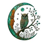 Cresent Owl Tree Metal Wall Art Decoration