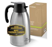 Cresimo 2L Insulated Coffee Carafe Stainless Steel Thermal Jug 12 Hrs Hot | 36 Hours Cold Cresimo Water Jug Thermal Teapot, Durable Easy-to-Use Coffee Dispenser for Parties & Holidays Tea Dispenser