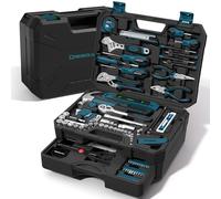 CRESOLVIA 328 Piece Tool Kit For Home,Hand Repair Tool Set,Toolbox Storage Case with Drawer,General Household/Auto Tool Set,Perfect for Homeowner, DIY, Handyman (Blue and black)
