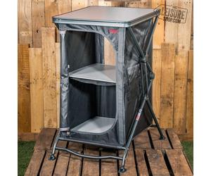 Crespo Folding Kitchen Camping Utility Cupboard (Grey)
