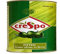 Crespo Pitted Green Olives in Bring 5kg (Pack of 3)