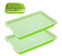 Cress Propagation Trays, Set of 2, 22 x 14 cm, Includes Microgreens Starter Set, Germination Tray for Fresh Sprouts and Cress on the Windowsill