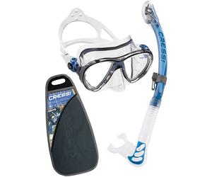 Cressi 1946 Big Eyes Evolution Plus Kappa Ultra Dry Combo Diving Set - Clear/Blue