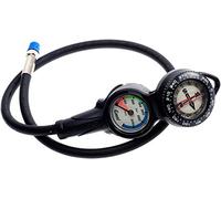 Cressi 2 Compass and Pressure Gauge Bar Diving Console - Black