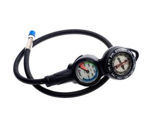 Cressi 2 Compass and Pressure Gauge Bar Diving Console - Black