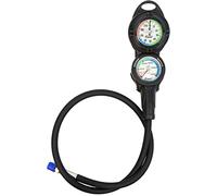 Cressi 2 Depth and Pressure Gauge Diving Console - Black/Black