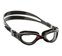 Cressi Adult Flash Swimming Goggles - Black/Red - Clear Lens