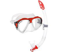 Cressi Adult Matrix & Gamma Mask & Snorkel Set - Clear/Red