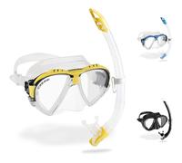 Cressi Adult Matrix & Gamma Mask & Snorkel Set - Clear/Yellow
