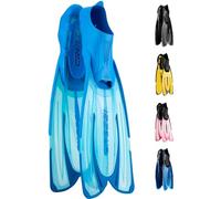 Cressi Agua Adjustable Fins - Lightweight Training Fins - Long Blade Propulsion Flippers - Comfort Fit & Snorkelling Ready - Aquamarine - 2.5/3.5 (35/36 EU)