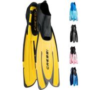 Cressi Agua Adjustable Fins - Lightweight Training Fins - Long Blade Propulsion Flippers - Comfort Fit & Snorkelling Ready - Yellow - 8.5/9.5 (43/44 EU)