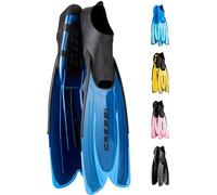 Cressi Agua Adjustable Swimming Fins - Training Fins for Powerful Propulsion - Durable Travel Flippers - Comfort Fit Snorkelling Flippers - Blue - 4/5 (37/38 EU)