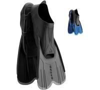 Cressi Agua Short Fins - Adjustable short fins for swimming and snorkeling 11.5/12.5UK, Black/Silver