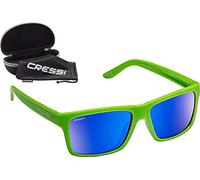 Cressi Bahia Sunglasses, Premium Sport Unisex, Kiwi/Blue Mirrored Lenses