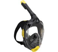 CRESSI Bali Full Face Mask Black/Yellow S/M - Unisex Integral Snorkel Mask, Anti Fog Clear Lens, 100% Silicone, Dry Snorkel with Float Valve, Action C