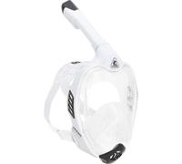 CRESSI Bali Full Face Mask White/Black L/XL - Unisex Integral Snorkel Mask, Anti Fog Clear Lens, 100% Silicone, Dry Snorkel with Float Valve, Action C
