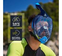 Cressi Bali Full Face Snorkel Mask - Panoramic Diving Mask - Dry-Top Snorkel Set for Adults - Leak-Free Scuba Equipment - White/Black - S/M