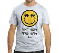 Cressi Beach Men DON'T WORRY BEACH HAPPY T-shirt - White, M