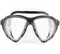 Cressi Big Eyes Evo & Alpha Ultra Dry Snorkel Set Adults - Silicone Snorkel Mask - Dry-Top Breathing Tube - Fit Diving Mask - Clear/Black