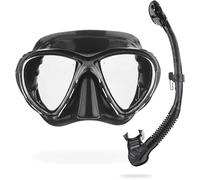 Cressi Big Eyes Evolution Mask & Alpha Ultra Dry Snorkel - Dive Combo Set, One Size, Black/HD Mirrored Lens, Adult Unisex