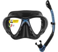 Cressi Big Eyes Evolution, Alpha Ultra Dry Snorkel Set Adults, Snorkel Mask | Silicone Face Mask, Scuba Mask, Diving Visor, Prescription Lens Compatible, Secure Split Strap