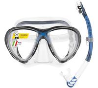 Cressi Big Eyes Evolution, Alpha Ultra Dry Snorkel Set Adults, Snorkel Mask | Silicone Face Mask, Scuba Mask, Diving Visor, Prescription Lens Compatible, Secure Split Strap