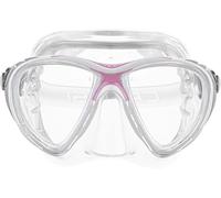 Cressi Big Eyes Evolution Crystal Mask - Revolutionary Adult Diving and Snorkeling Mask High Quality Crystal Silicone, Transparent/Pink, One Size