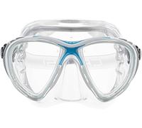Cressi Big Eyes Evolution Crystal Mask - Revolutionary Adult Diving and Snorkeling Mask High Quality Crystal Silicone, Transparent/Blue White, One Size