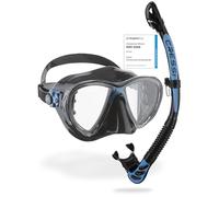 Cressi Unisex's C/Set Big Eyes Evolution+Alpha/UD Snorkeling/Diving Combo, Black/Blue, One Size