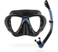 Cressi Unisex's C/Set Big Eyes Evolution+Alpha/UD Snorkeling/Diving Combo, Black/Blue, One Size