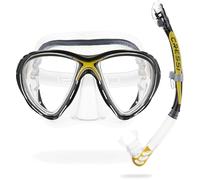 Cressi Big Eyes Evolution Plus Kappa Ultra Dry Combo Diving Set (Made in Italy), Clear/Yellow