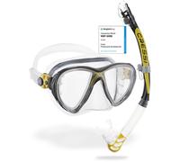 Cressi Big Eyes Evolution Plus Kappa Ultra Dry Combo Diving Set (Made in Italy), Clear/Yellow