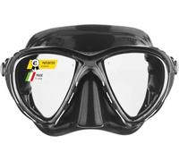 Cressi Big Eyes Evolution Snorkel Mask - Adult Snorkel Set & Quick-Adjust Buckles - Silicone Skirt & Scuba Ready - Low-Volume Scuba Mask - Black/Black HD Mirrored Lens - One Size