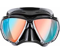 CRESSI Big Eyes Mask Black/Black 380 UV Bluee/Orange Lenses - Single Big Eyes Mask for Diving and Snorkelling, Black/Black 380 UV Bluee/Orange Lenses, One Size, Adults