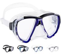 CRESSI Big Eyes Mask Clear/Bluee Ink - Single Big Eyes Mask for Diving and Snorkelling, Transparent/Blue Ink, One Size, Adults