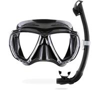 CRESSI Big Eyes + Seal Dry Combo Black/Black - Combo Set for Adults Big Eyes Mask and Innovative Seal Dry Snorkel, Ideal for Diving and Snorkelling, One Size