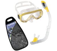 Cressi Boy's Ondina and Mini Dry Snorkel Combo Set - Clear/Yellow