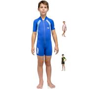 Cressi Boy's Shorty Neoprene Snorkelling Suit, Short Sleeves - Blue/Light Blue, S (2 Years)